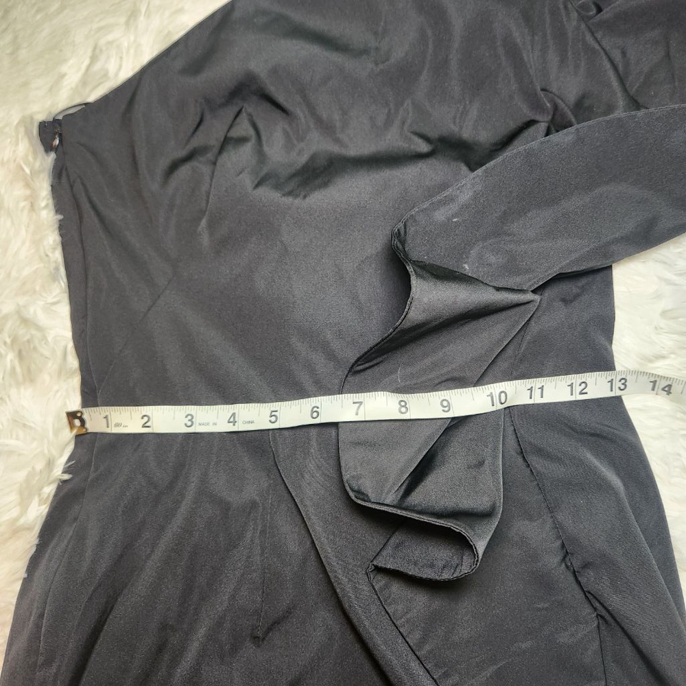 Alexandre Vauthier One Shoulder Ruffle Sleeve Black Mini Dress - Picture 4 of 11